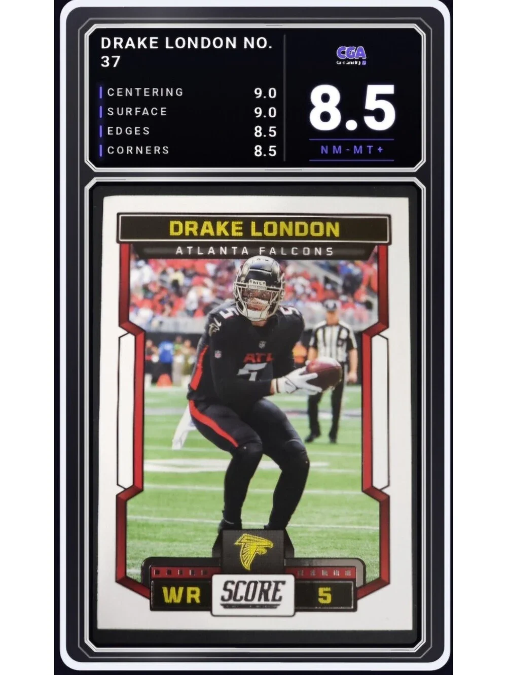 2023 Panini Score #37 Drake London Atlanta Falcons NFL - CGA 8.5 Digital Grade